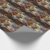 Papier Cadeau West Highland White Terrier Chien Festif de Noël (Coin)