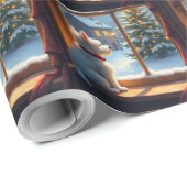Papier Cadeau West Highland White Terrier Christmas Morning View (Coin rond)