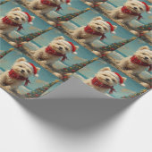Papier Cadeau West Highland White Terrier Dog Christmas Beach (Coin)