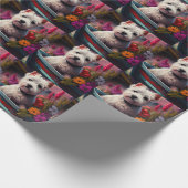 Papier Cadeau West Highland White Terrier en bateau (Coin)