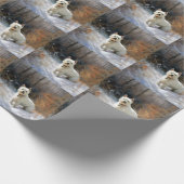Papier Cadeau West Highland White Terrier Laissons neiger Noël (Coin)