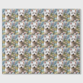 Papier Cadeau West Highland White Terrier OEufs de Pâques Vacanc (Plat)