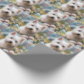 Papier Cadeau West Highland White Terrier OEufs de Pâques Vacanc (Coin)