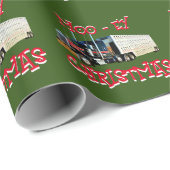 Papier Cadeau Western Cattle Hauler Truck Trailer Noël (Coin rond)