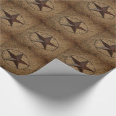 Papier Cadeau Western Country Rustic Burlap Primitif Texas Star (Coin)
