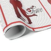 Papier Cadeau Western Couple Romantic Love Cadeau (Coin rond)