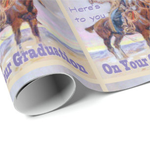 Papier Cadeau Western Cowboy On Horse Graduation Toast Enveloppe