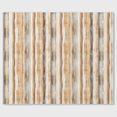 Papier Cadeau Western Cream Brown Stripes Anniversaire (Plat)