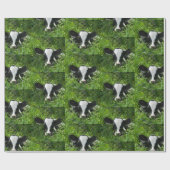 Papier Cadeau Western Farm Ranch Holstein Calf Dans L'Herbe (Plat)