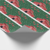 Papier Cadeau Western Farm Ranch Red Barn (Coin)