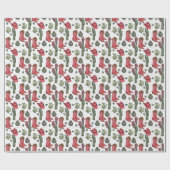 Papier Cadeau Western Howdy Christmas Cowgirl (Plat)