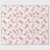 Papier Cadeau Western Pink Rodeo Boots avec rubans Mariage Fête (Plat)