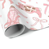 Papier Cadeau Western Pink Rodeo Boots avec rubans Mariage Fête (Coin rond)