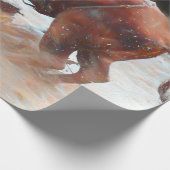 Papier Cadeau Western Rodeo Bull Pays Rustique (Coin)