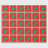 Papier Cadeau Western Rodeo Cowboy Bull Riding Noël (Plat)