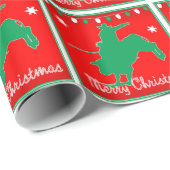 Papier Cadeau Western Rodeo Cowboy Bull Riding Noël (Coin rond)