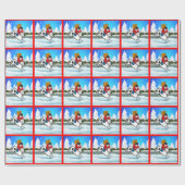 Papier Cadeau Western Rodeo Cowboy Kid Mutton Buster Scène de ne (Plat)