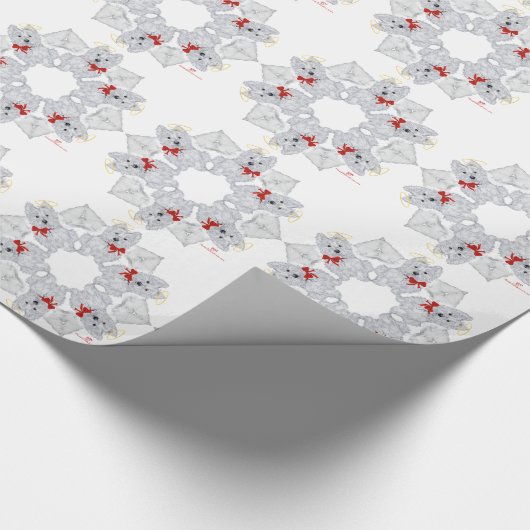 Papier Cadeau Westie Ange Flocon de Neige (Coin)