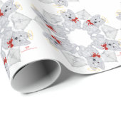 Papier Cadeau Westie Ange Flocon de Neige (Coin rond)