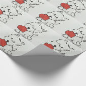Papier Cadeau Westie avec le coeur (Coin)