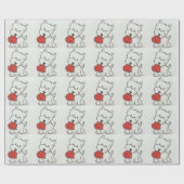 Papier Cadeau Westie avec le coeur (Plat)