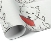 Papier Cadeau Westie avec le coeur (Coin rond)