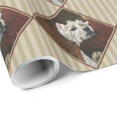 Papier Cadeau Westie sur canapé (Coin rond)