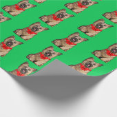Papier Cadeau Wheaten Cairn Terrier dans une bow de Noël (Coin)