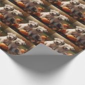 Papier Cadeau Wheaten Terrier chiot Automne Citrouille délice (Coin)