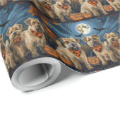 Papier Cadeau Wheaten Terrier Halloween Éffrayant (Coin rond)