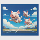 Papier Cadeau When Pigs Fly Funny Winged Pigs (Plat)