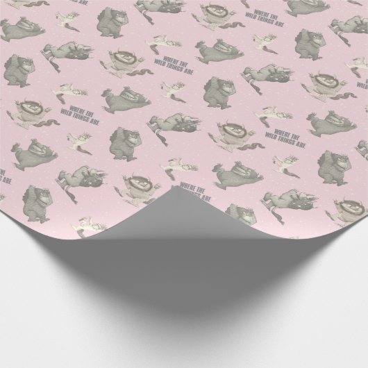 Papier Cadeau Where the Wild Things Are Pink Star Pattern (Coin)