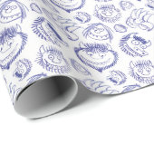 Papier Cadeau Where the Wild Things Are Sketch Pattern (Coin rond)