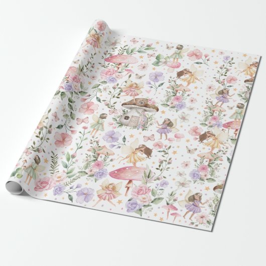 Papier Cadeau Whimsal Floral Fairy Garden Tea Party (Déroulé)