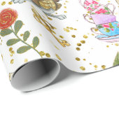 Papier Cadeau Whimsical Alice's Adventures in Wonderland Glitz (Coin rond)