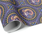 Papier Cadeau Whimsical Aries Astrology Mandala Geometric Tile (Coin rond)