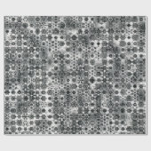 Papier Cadeau Whimsical Black White Snowflake Abstrait Motif (Plat)