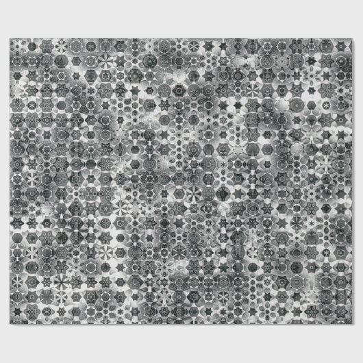 Papier Cadeau Whimsical Black White Snowflake Abstrait Motif (Plat)