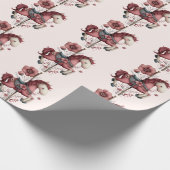 Papier Cadeau Whimsical Carousel Horse Image Pattern (Coin)