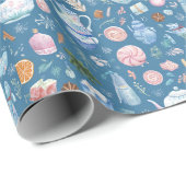 Papier Cadeau Whimsical Christmas Pattern Wrapping Paper (Coin rond)