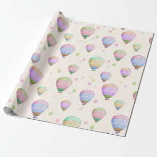 Papier Cadeau Whimsical coloré montgolfières amusant motif
