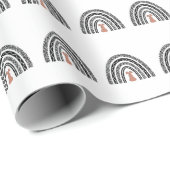 Papier Cadeau Whimsical Easter Bunny Rainbow Icon Minimal Spring (Coin rond)