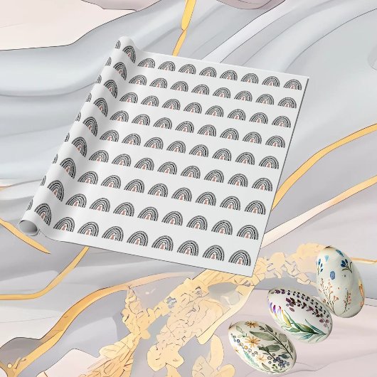 Papier Cadeau Whimsical Easter Bunny Rainbow Icon Minimal Spring
