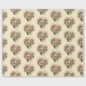 Papier Cadeau Whimsical Flowers in a Planter Pot Cute Pattern (Plat)
