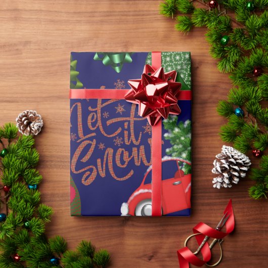 Papier Cadeau Whimsical Let it neiger Noël (Cadeau de vacances)