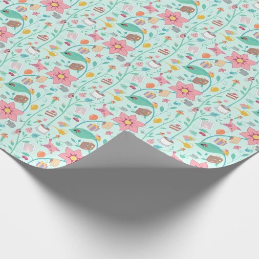 Papier Cadeau Whimsical Mother's Day Collage Pattern (Coin)