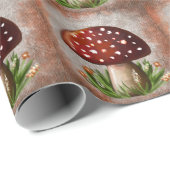 Papier Cadeau Whimsical Mushroom & Fungi Motif – Nature-Inspired (Coin rond)