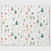 Papier Cadeau Whimsical Pastel Christmas Pattern Wrapping Paper (Plat)