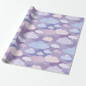 Papier Cadeau Whimsical Pastel Clouds et étoiles Motif (Déroulé)