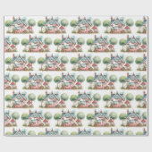 Papier Cadeau Whimsical Pastel Fairy Tale Cottage Art (Plat)